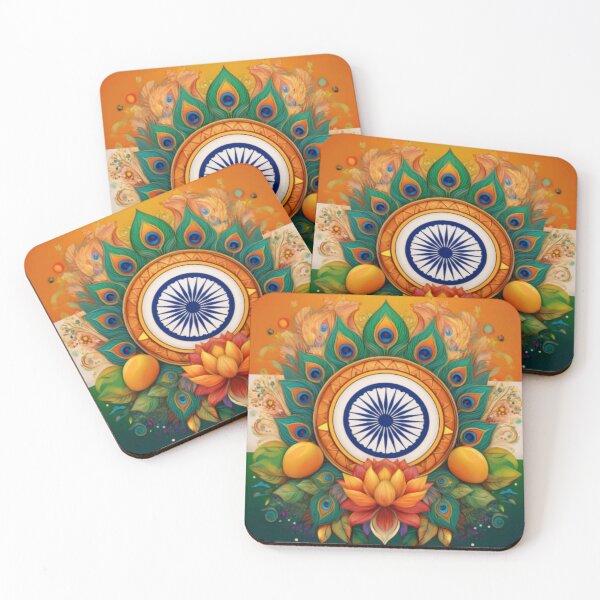 Item preview, Vibrant Indian Flag and Lotus Mandala Design designed and sold by RaiyaTees.