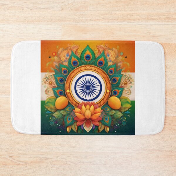 Item preview, Vibrant Indian Flag and Lotus Mandala Design designed and sold by RaiyaTees.