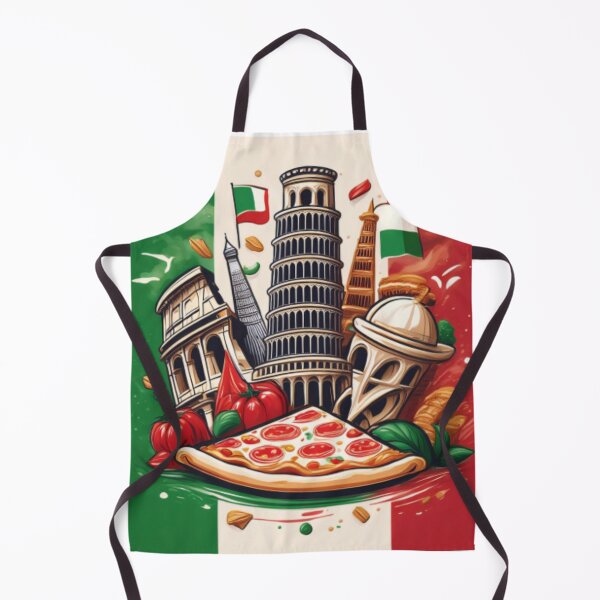 Item preview, Italian Flag with Landmarks and Pizza Artwork designed and sold by RaiyaTees.