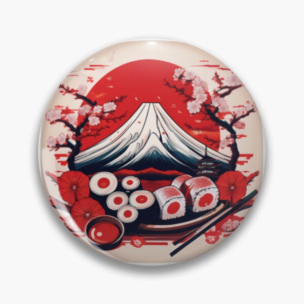 Item preview, Japanese Sushi and Mount Fuji Design designed and sold by RaiyaTees.