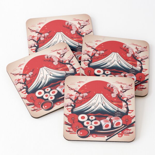 Item preview, Japanese Sushi and Mount Fuji Design designed and sold by RaiyaTees.