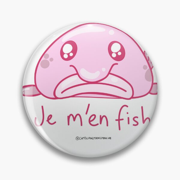 Item preview, I don't care - Je m'en fish designed and sold by christinacrookcreative.