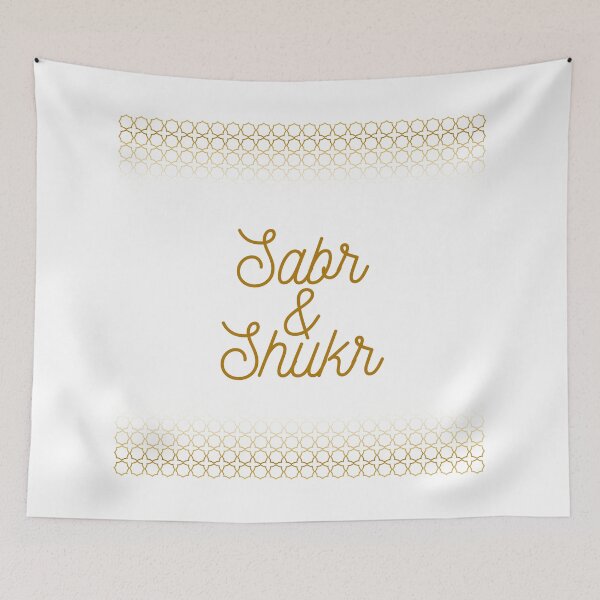 Item preview, Sabr & Shukr - Elegant Gold Islamic Typography designed and sold by RaiyaTees.
