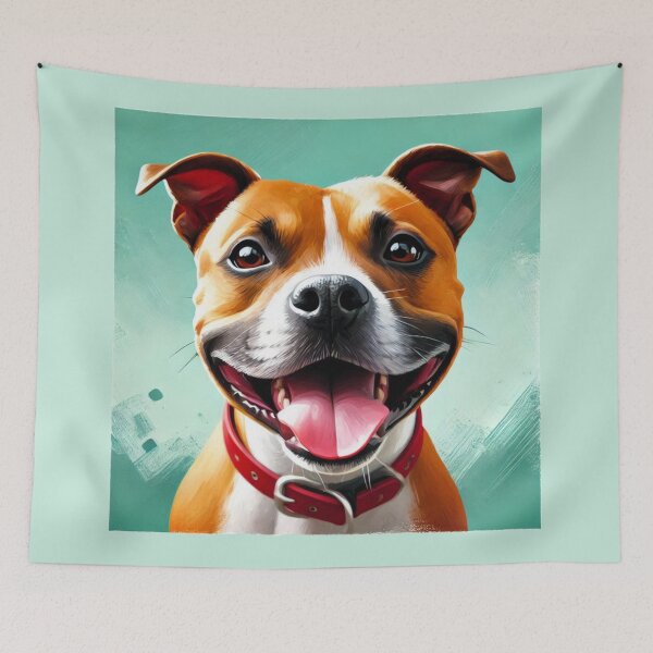 Item preview, Red Staffy Portrait designed and sold by MaedK.
