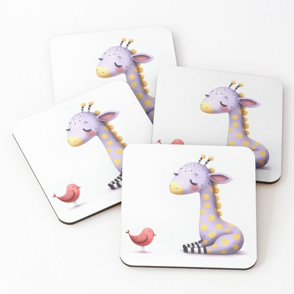 Item preview, A whimsical illustration of happy giraffe designed and sold by Beyondnote-Art.