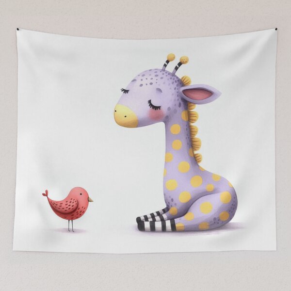 Item preview, A whimsical illustration of happy giraffe designed and sold by Beyondnote-Art.