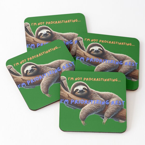 Item preview, Lazy Sloth Meme Design – 'I'm Not Procrastinating, I'm Prioritizing Rest' – Funny Animal Humor designed and sold by Nauert's.