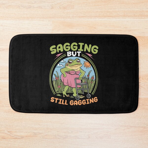 Item preview, Groovy Sagging But Still Gagging Frog Meme Quote Saying designed and sold by DreamyNature.