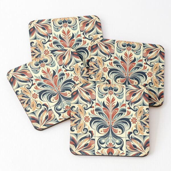 Item preview, Vintage 1960s Retro Tile Pattern designed and sold by Dogandesighn.