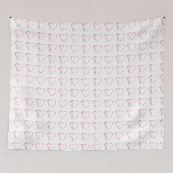Item preview, pearl heart with pink bow. Watercolor hand drawn illustration. Coquette girl style designed and sold by BartolArt.
