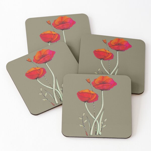 Item preview, Poppy Flowers - Army Green Dark designed and sold by ilovestudiostic.