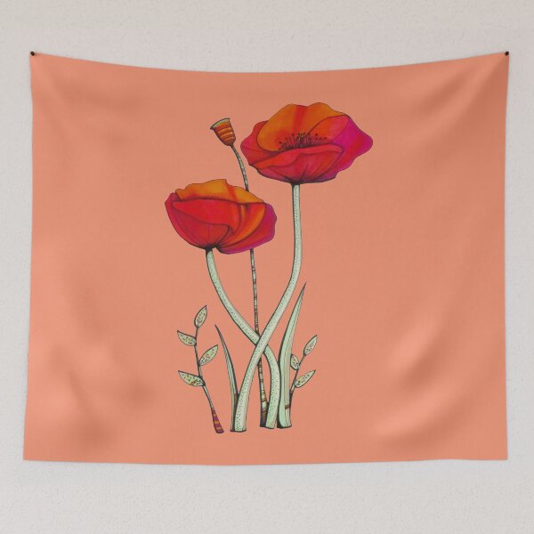 Item preview, Poppy Flowers - Pink Terracotta designed and sold by ilovestudiostic.