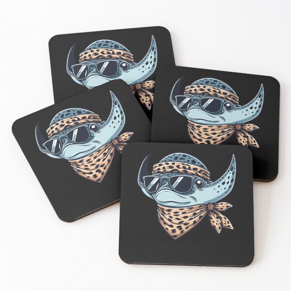 Item preview, Manta Ray Wearing Leopard Scarf Animal Wearing Sunglasses designed and sold by Artistoos.