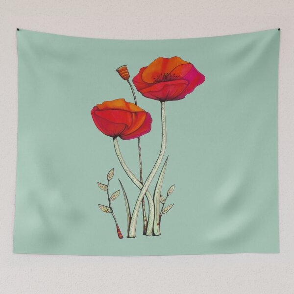 Item preview, Poppy Flowers - Silky Sage designed and sold by ilovestudiostic.