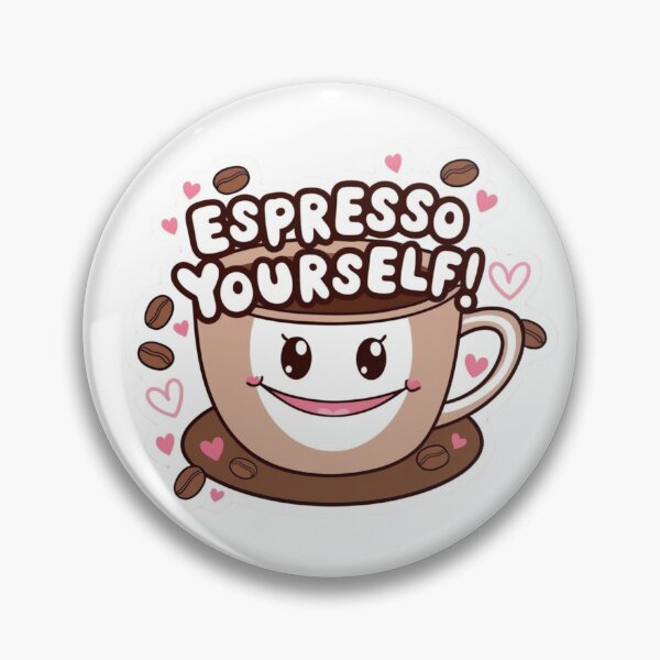 Item preview, Espresso Yourself Coffee Cup Kawaii Design designed and sold by LOLThreads.