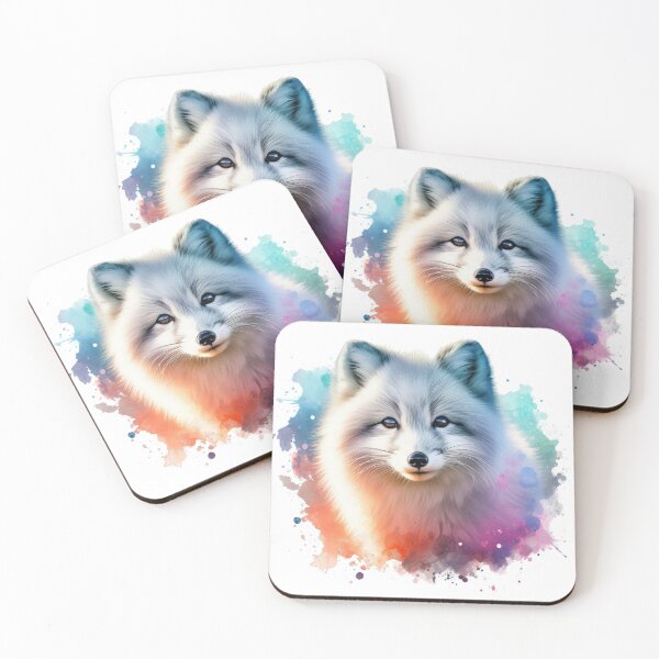 Item preview, Cute Artic Fox Colorful Watercolor Portrait designed and sold by MaedK.