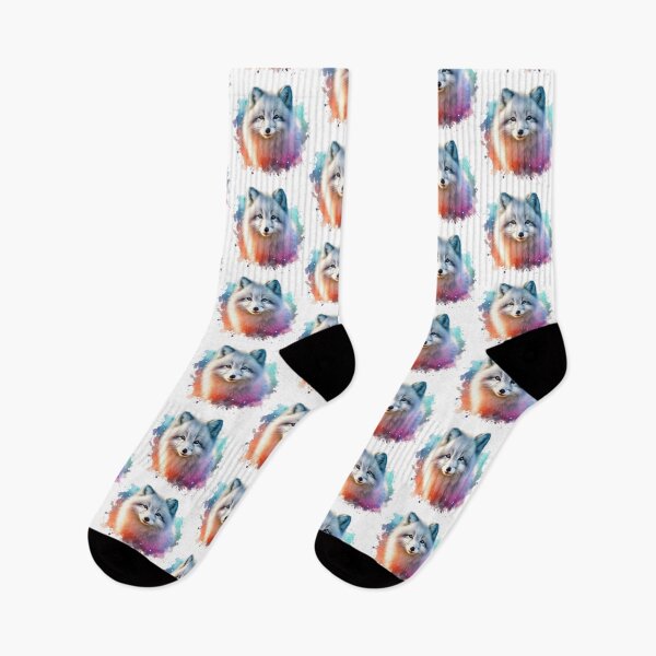 Item preview, Cute Artic Fox Colorful Watercolor Portrait designed and sold by MaedK.