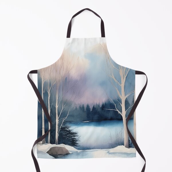Item preview, Forest Lake in Winter Landscape Watercolor Painting | Watercolor Landscape | Watercolor Art | Watercolor Scenery designed and sold by UnhingedBird.