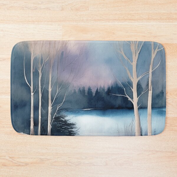 Item preview, Forest Lake in Winter Landscape Watercolor Painting | Watercolor Landscape | Watercolor Art | Watercolor Scenery designed and sold by UnhingedBird.