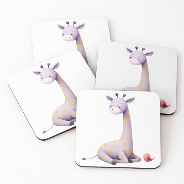 Item preview, A whimsical illustration of happy giraffe designed and sold by Beyondnote-Art.