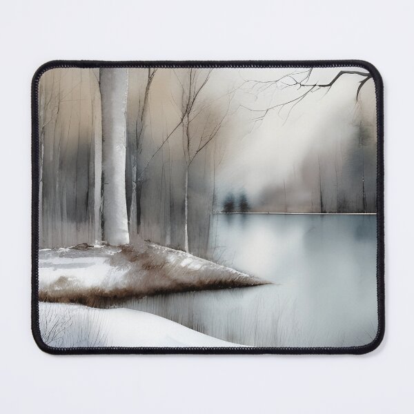 Item preview, Forest Lake in Winter Landscape Watercolor Painting | Watercolor Landscape | Watercolor Art | Watercolor Scenery designed and sold by UnhingedBird.
