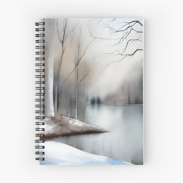Item preview, Forest Lake in Winter Landscape Watercolor Painting | Watercolor Landscape | Watercolor Art | Watercolor Scenery designed and sold by UnhingedBird.