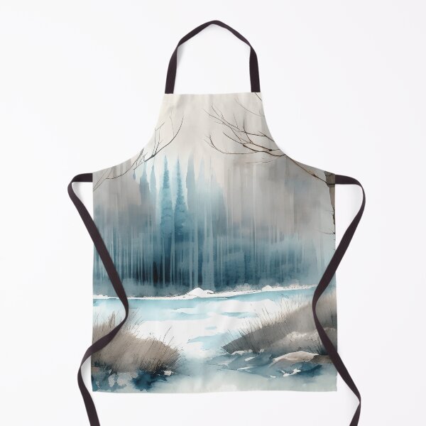 Item preview, Forest Lake in Winter Landscape Watercolor Painting | Watercolor Landscape | Watercolor Art | Watercolor Scenery designed and sold by UnhingedBird.