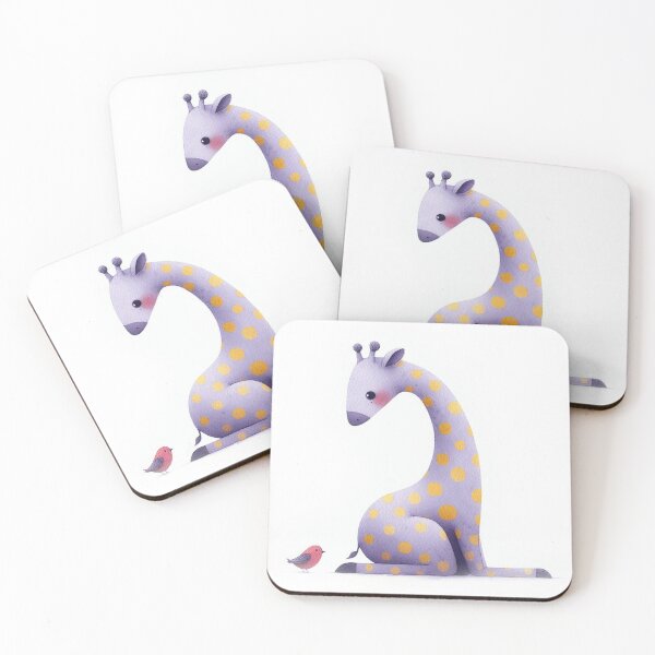 Item preview, A whimsical illustration of happy giraffe designed and sold by Beyondnote-Art.