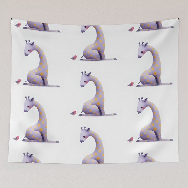 Item preview, A whimsical illustration of happy giraffe designed and sold by Beyondnote-Art.