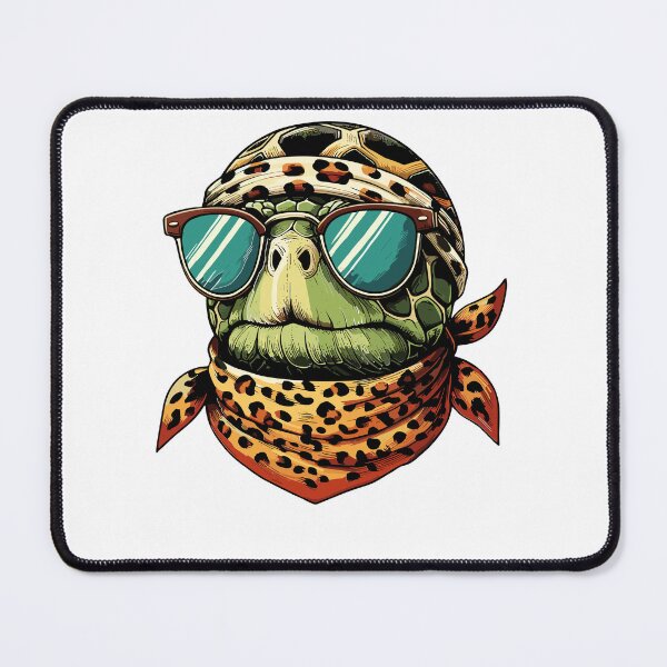 Item preview, Tortoise Turtle Wearing Leopard Scarf Wearing Sunglasses designed and sold by Artistoos.