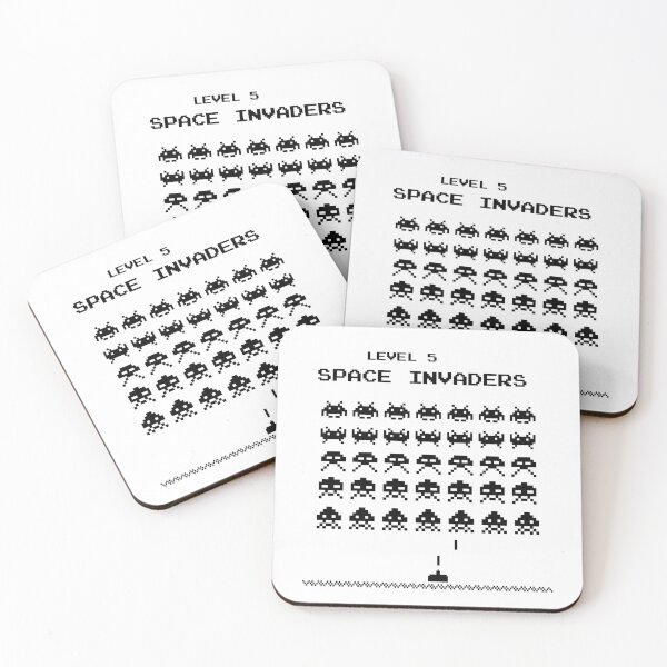 Item preview, Space invaders game (black) designed and sold by KetiaArtWorld.