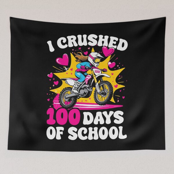 Item preview, I Crushed 100 Days Of School Dirt Bike Motocross Pink Costume Gift For Girls 100th designed and sold by JUSTBEELEGANT.