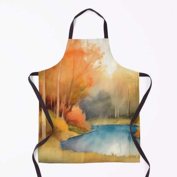 Item preview, Forest Lake in Autumn Landscape Watercolor Painting | Watercolor Landscape | Watercolor Art | Watercolor Scenery designed and sold by UnhingedBird.