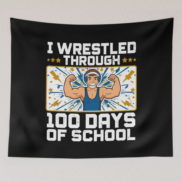 Item preview, I Wrestled Through 100 Days of School - Fun Wrestling Design Gift For Wrestler Boy 100th Day designed and sold by JUSTBEELEGANT.