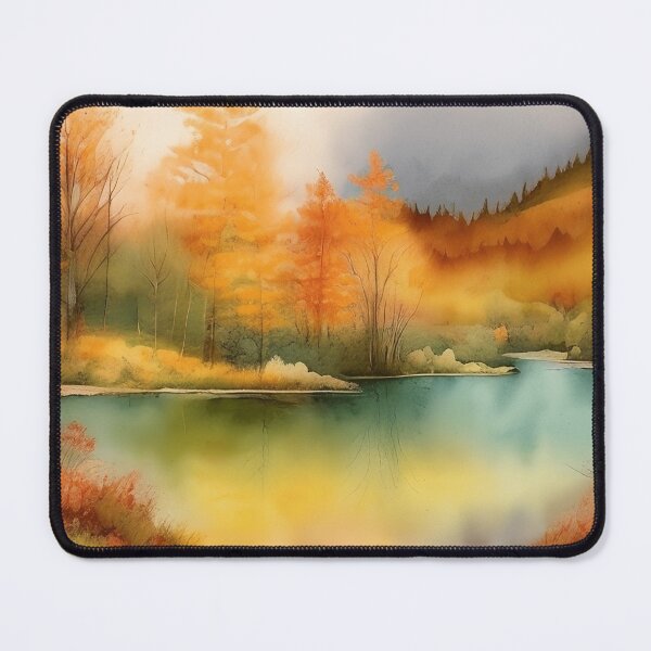 Item preview, Forest Lake in Autumn Landscape Watercolor Painting | Watercolor Landscape | Watercolor Art | Watercolor Scenery designed and sold by UnhingedBird.