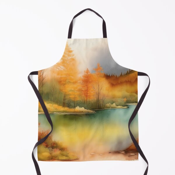 Item preview, Forest Lake in Autumn Landscape Watercolor Painting | Watercolor Landscape | Watercolor Art | Watercolor Scenery designed and sold by UnhingedBird.