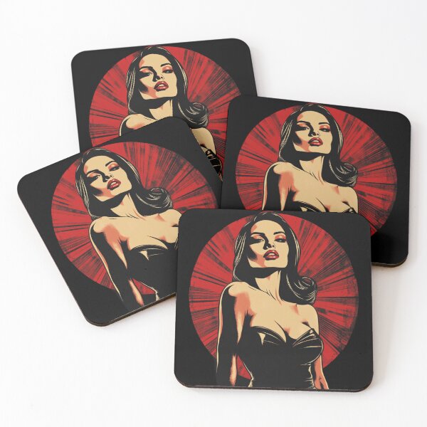 Item preview, Retro Femme Fatale Art Print – Red and Black Noir Illustration designed and sold by VividCore.