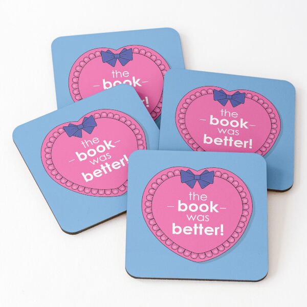 Item preview, The book was better in pink heart with bow - blue background designed and sold by Crystal's Designs.