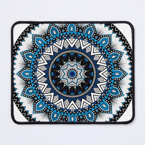 Item preview, Mandala with African-inspired patterns Blue tint designed and sold by Audrey Janvier | AJD.
