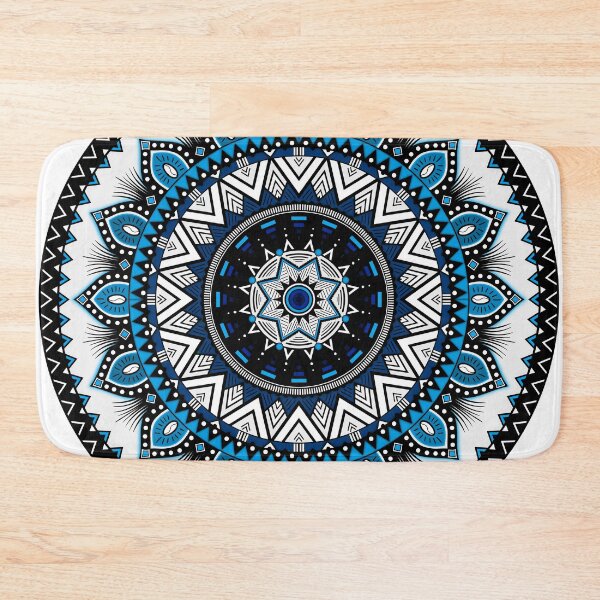 Item preview, Mandala with African-inspired patterns Blue tint designed and sold by Audrey Janvier | AJD.