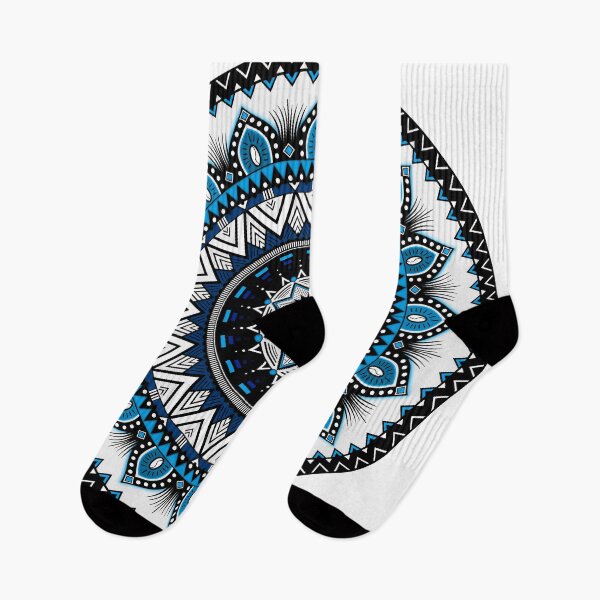 Item preview, Mandala with African-inspired patterns Blue tint designed and sold by Audrey Janvier | AJD.