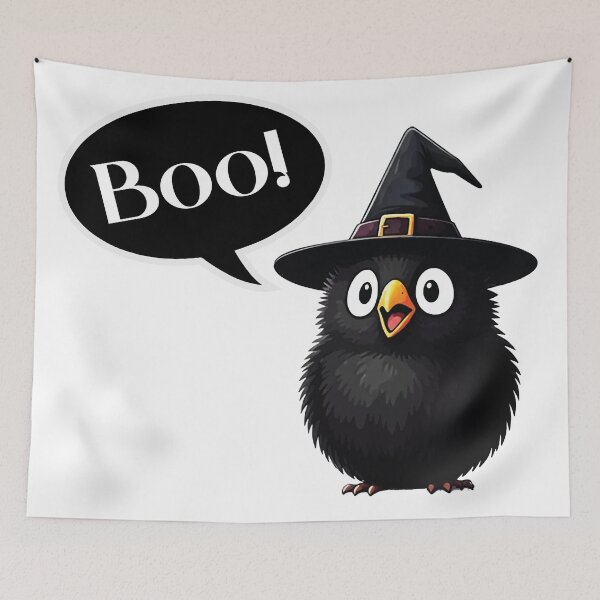 Item preview, Halloween bird witch says Boo! designed and sold by Esinald.