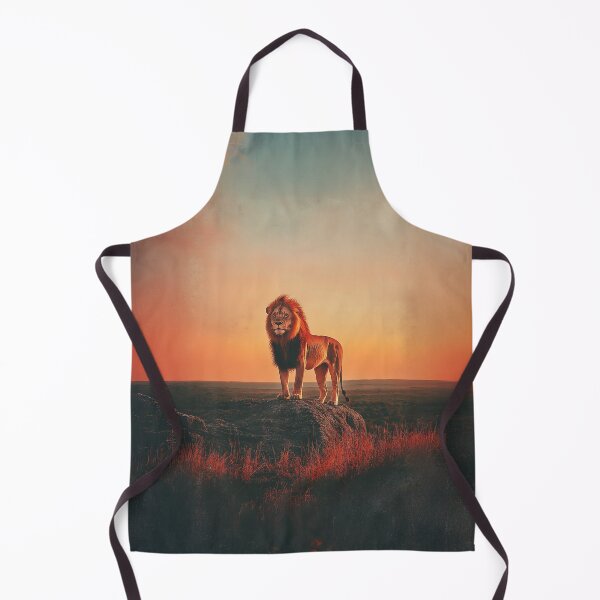 Item preview, Majestic Lion Standing Proud at Sunset in the Savannah designed and sold by VisualArtsOasis.