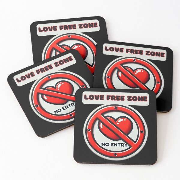 Item preview, Love Free Zone - Anti-Love Humor Design designed and sold by Dantin.