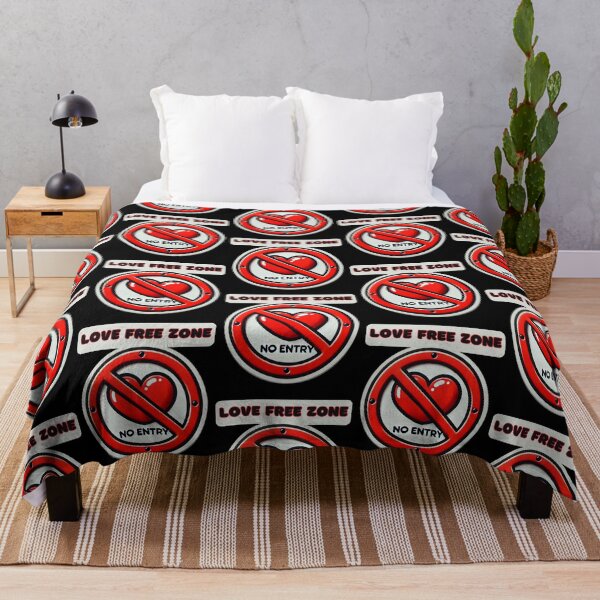 Item preview, Love Free Zone - Anti-Love Humor Design designed and sold by Dantin.