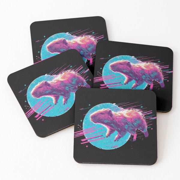 Item preview, Cosmic Capybara: Neon Space Voyage designed and sold by VisualArtsOasis.