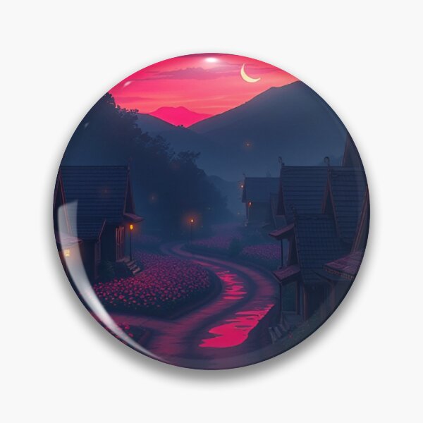 Item preview, Tranquil Anime Village at Dusk  designed and sold by typoinspired.