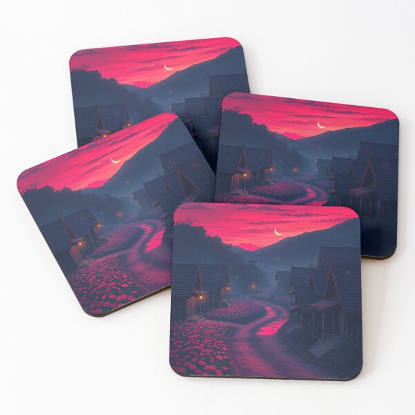 Item preview, Tranquil Anime Village at Dusk  designed and sold by typoinspired.