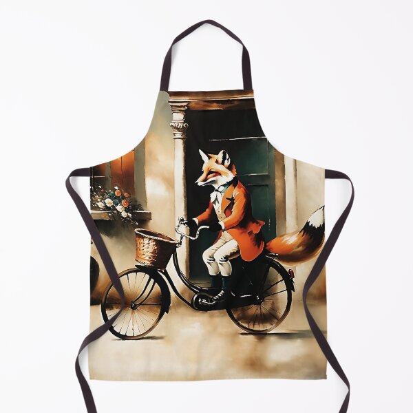 Item preview, Vintage Animal Art: Fox Gentleman Riding Bicycle | Animal Art | Oil Painting | Funny Vintage Art designed and sold by UnhingedBird.