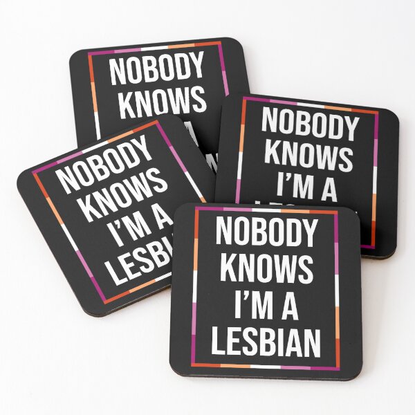 Item preview, Nobody Knows I am A Lesbian Funny Lesbian Saying Lesbian pride flag designed and sold by House Sparrow.